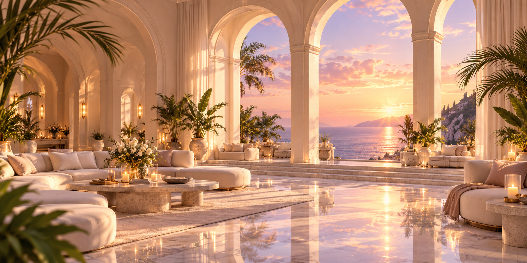 A peaceful arched sanctuary filled with warm light